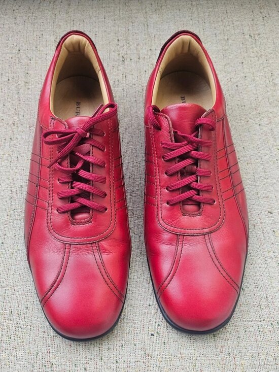 Burberry Men Shoes Red Leather Upper Lace Up Sneaker Size 26EEE 8.5US 9US main image 9